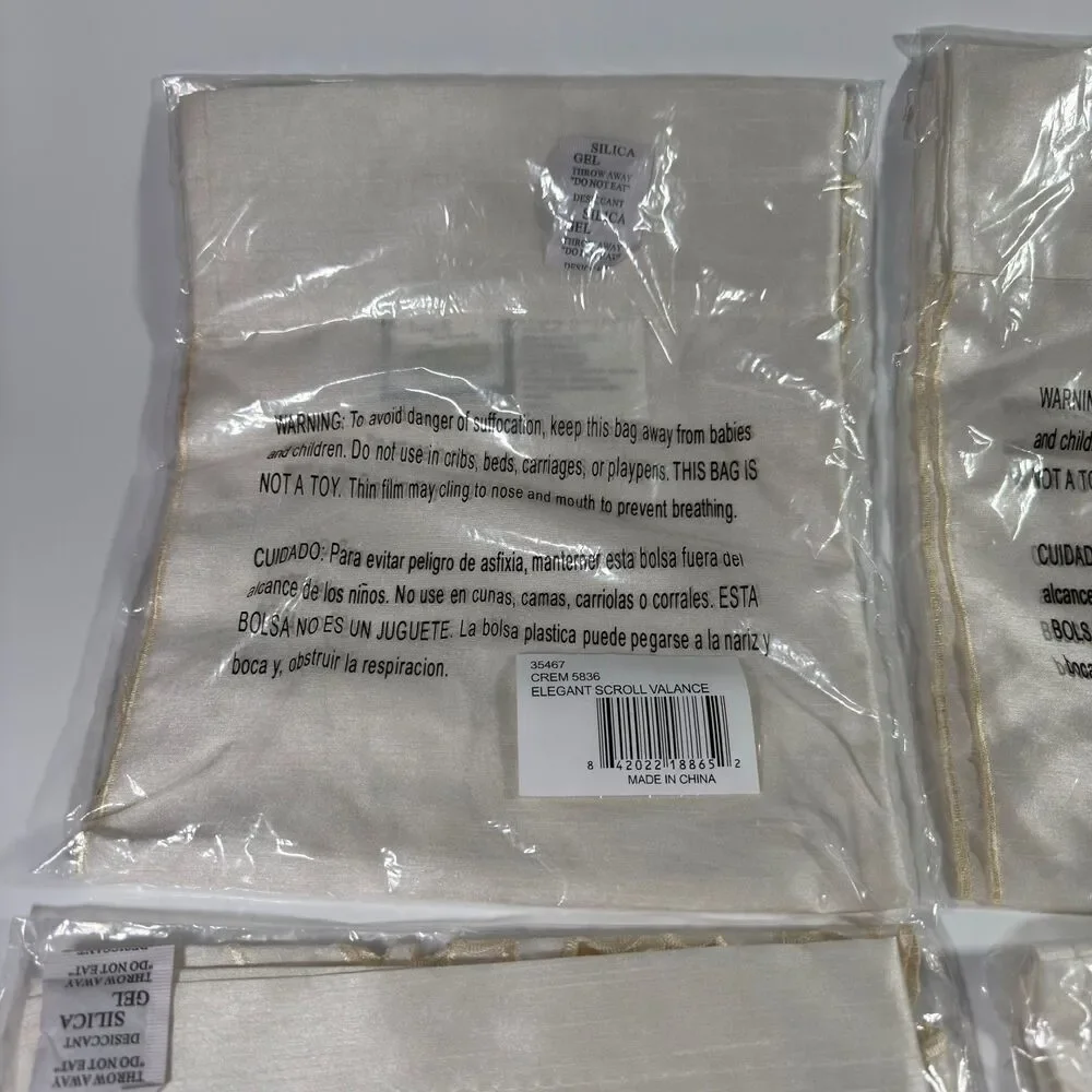 Collections Etc Elegant Scroll Window Valance Crem 5836 Cut Out Embroidered LOT